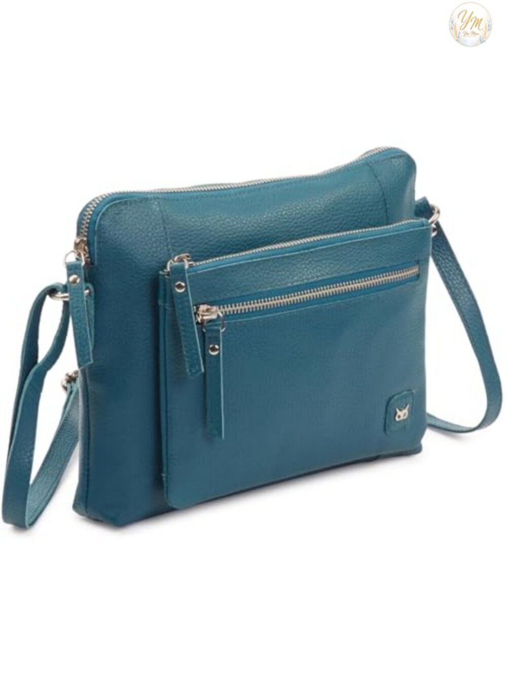 Genuine Pebbled Leather Crossbody Bag Small Adjustable Strap Purse